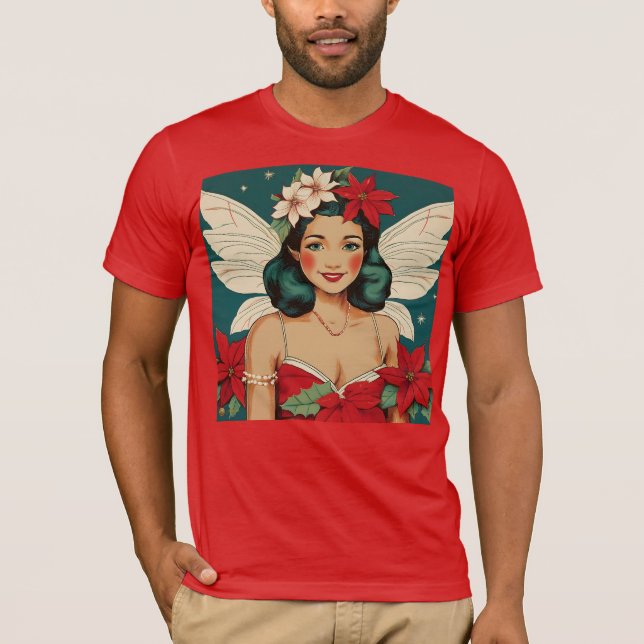 Retro 50-talets Tropical jul Pin-Up Starlet T Shirt (Framsida)