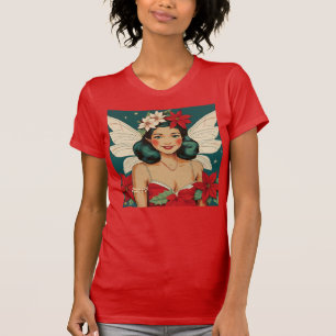 Retro 50-talets Tropical jul Pin-Up Starlet T Shirt