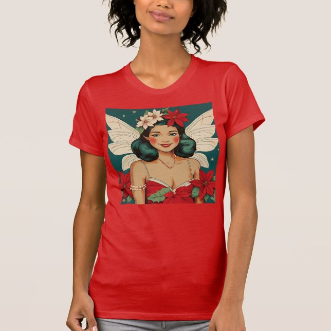 Retro 50-talets Tropical jul Pin-Up Starlet T Shirt (Framsida)
