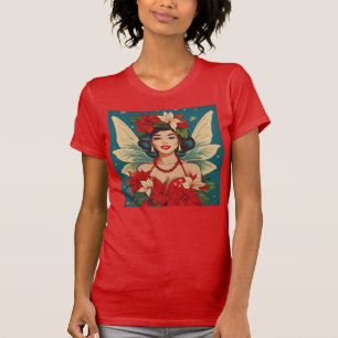 Retro 50-talets tropisk julpin-up-ballast t shirt