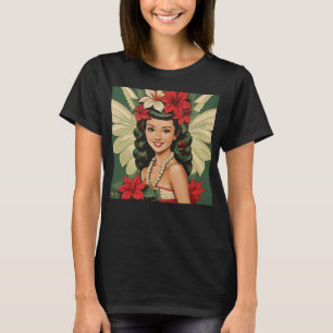 Retro 50-talets tropiska julprinsessa t shirt