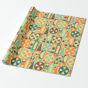 Retro 50-talMitt--Århundrade modernt orange Presentpapper