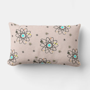 Retro 50-tals Atomtryck Rosa Kuddcover Pillow Lumbarkudde