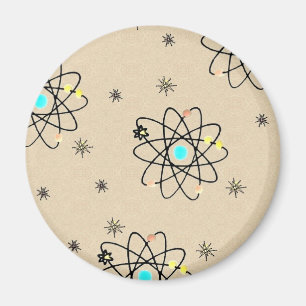 Retro 50-tals Atomtryck Sandkläder & presenter Magnet
