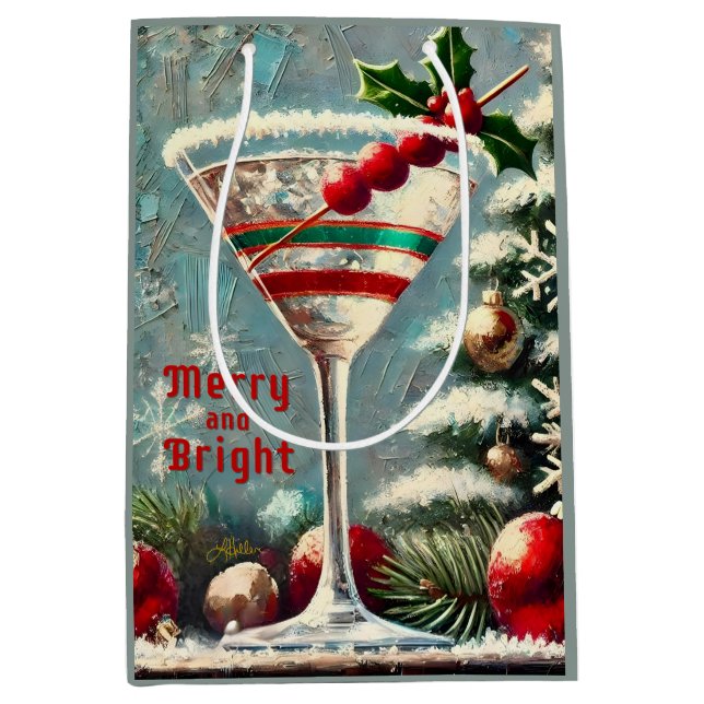 Retro 50-tals Cranberry Snowflake Jul Martini (Framsidan)