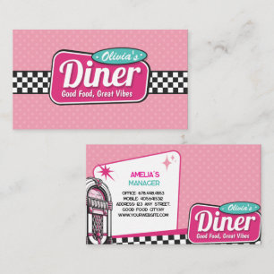 Retro 50-tals diner God mat fantastiska vibbar Visitkort