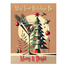 Retro 50-tals Jet Set Julgran Martini Fototryck