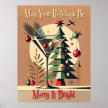 Retro 50-tals Jet Set Julgran Martini