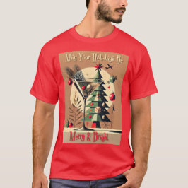 Retro 50-tals Jet Set Julgran Martini T Shirt
