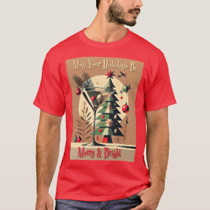 Retro 50-tals Jet Set Julgran Martini T Shirt