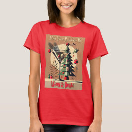Retro 50-tals Jet Set Julgran Martini T Shirt