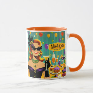 Retro 50-tals Mardi Gras cocktailparty Mugg