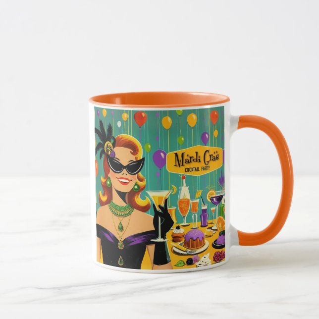 Retro 50-tals Mardi Gras cocktailparty Mugg (Höger)