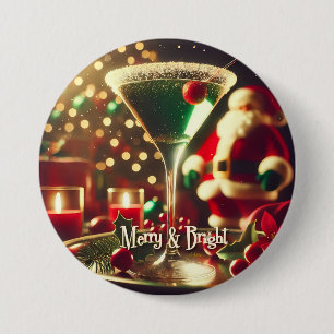 Retro 50-tals Santa julgrön Martini Knapp
