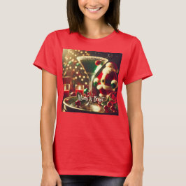 Retro 50-tals Santa julgrön Martini T Shirt