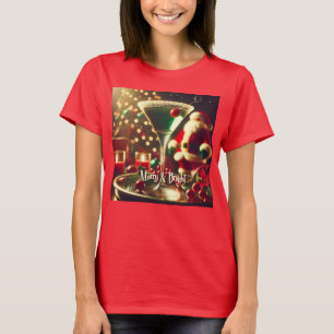 Retro 50-tals Santa julgrön Martini T Shirt