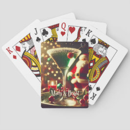 Retro 50-tals Tomte Jul Grön Martini Casinokort