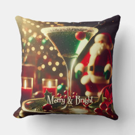 Retro 50-tals Tomte Jul Grön Martini Kudde