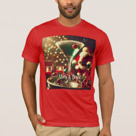 Retro 50-tals Tomte Jul Grön Martini T Shirt