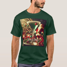 Retro 50-tals Tomte Jul Grön Martini T Shirt
