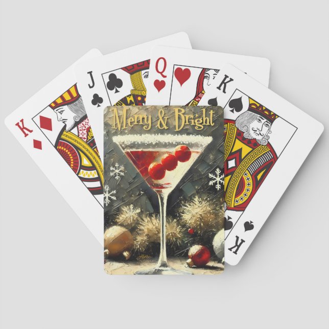Retro 50-tals Triple Cranberry Jul Martini Casinokort (Baksidan)