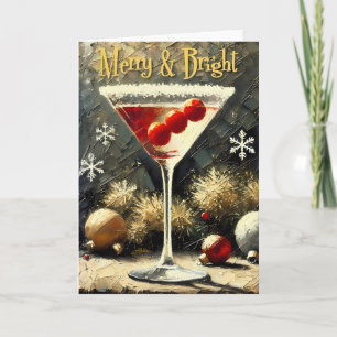 Retro 50-tals Triple Cranberry Jul Martini Kort