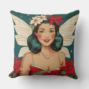 Retro 50-tals Tropisk Jul Pin-Up Stjärna Kudde