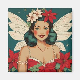 Retro 50-tals Tropisk Jul Pin-Up Stjärna Magnet