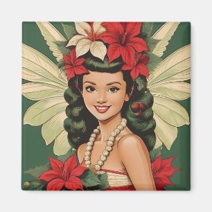 Retro 50-tals Tropisk Jul Prinsessa Magnet