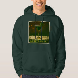 Retro 50s 4 Leaf Clover Irish Christmas Martini Hoodie