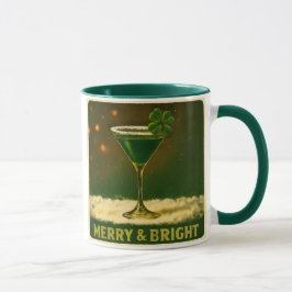Retro 50s 4 Leaf Clover Irish Christmas Martini Mugg