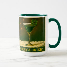 Retro 50s 4 Leaf Clover Irländsk jul Martini Mugg