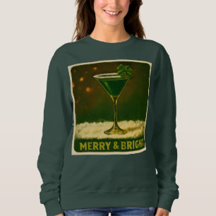 Retro 50s 4 Leaf Clover Irländsk jul Martini T Shirt