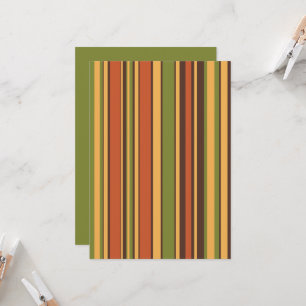 Retro 50s 60s 70s Stripes Orange Avocado Brown Inbjudningar