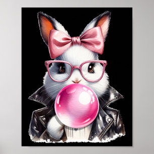 Retro 50's Cute Påskhare Bubble Gum 4 Poster