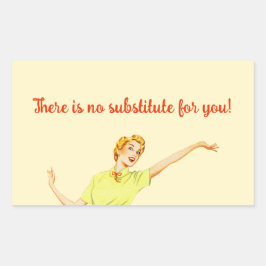 Retro 50s Det finns ingen ersättning för dig! Lära Rektangulärt Klistermärke