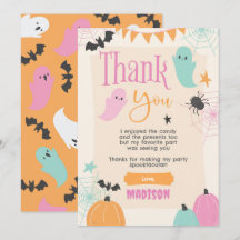 Retro 50s Halloween Party Thank You Card