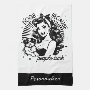 Retro 50s Housefru Funny Sarcastic Humor Kökshandduk