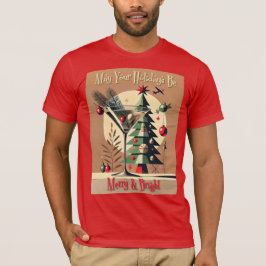 Retro 50s Jet Set Julgran Martini T Shirt