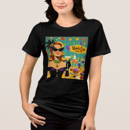 Retro 50s Mardi Gras Martini Cocktail Party T Shirt