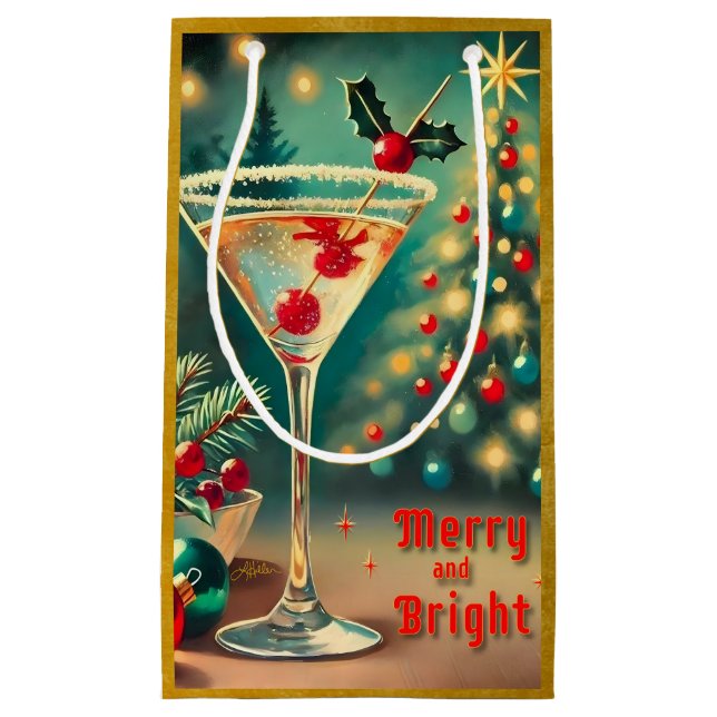 Retro 50s Merry Bright jul Cocktail Martini (Framsidan)