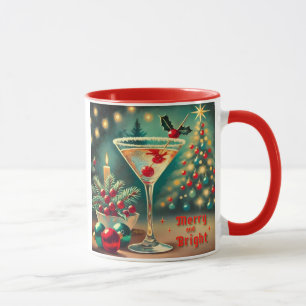 Retro 50s Merry Bright jul Cocktail Martini Mugg