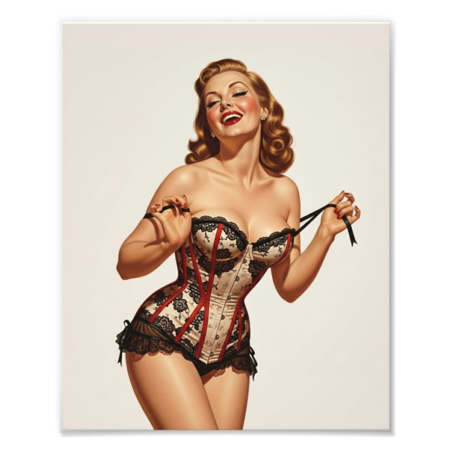 Retro 50's Pin-up Beauty Fototryck (Framsidan)