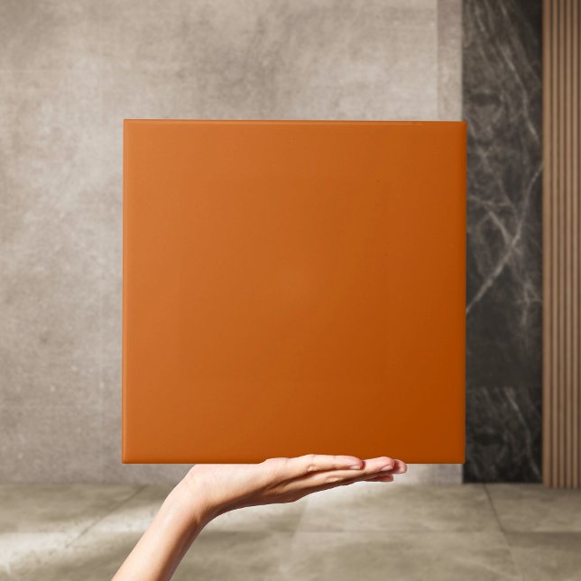 Retro 50s platt bränd Orange Kakelplatta (Retro 50s Plain Burnt Orange Tile)
