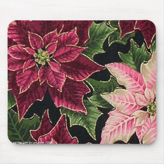 Retro 50s Poinsettia Burgundy Rosa Musmatta (Framsidan)