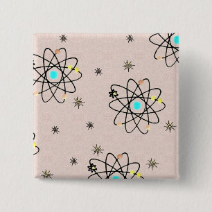 Retro 50s Rosa och presenter för atomskrift Knapp