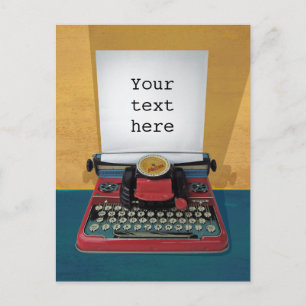 Retro 50s skrivmaskin vintage leksak anpassar text vykort