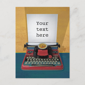 Retro 50s skrivmaskin vintage leksak anpassar text vykort