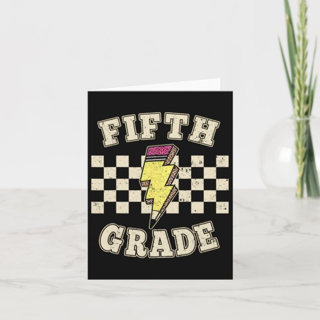 Retro 5:e klass lärare Blixt Teach Kort (Framsida)