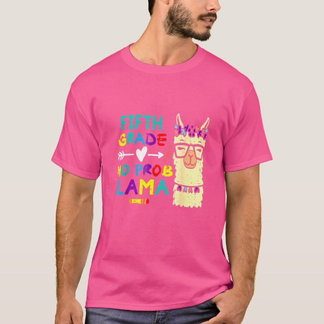 Retro 5:e Klass utan Prob Llama 5:e dagen Sch T Shirt (Framsida)